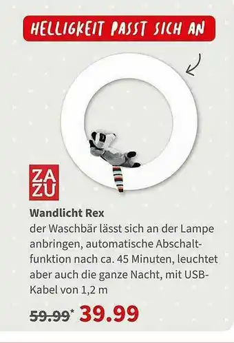 BabyOne Wandlicht Rex Angebot