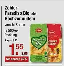 V Markt Zabler Paradiso Bio Oder Hochzeitnudeln Angebot