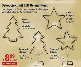 V Markt Dekoobjeckt Mit Led Beleuchtung Angebot