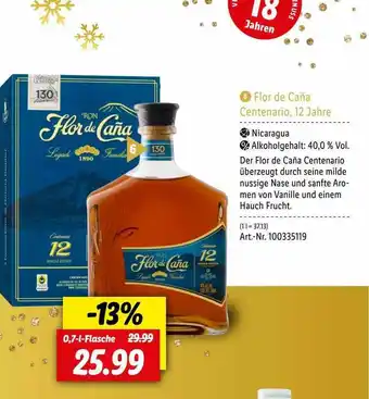 Lidl Flor De Caña Centenario, 12 Jahre Angebot