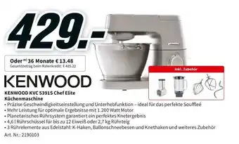 MediaMarkt Kenwood kvc 5391s chef elite küchenmaschine Angebot