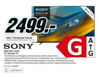 MediaMarkt Sony sony xr 77 a 80j 77" oled xl tv Angebot