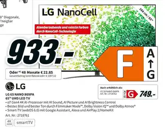 MediaMarkt Lg 65 nano 869pa 65" uhd led tv Angebot