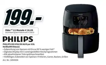 MediaMarkt Philips hd 9762/90 airfryer xxl heißluftfritteuse Angebot