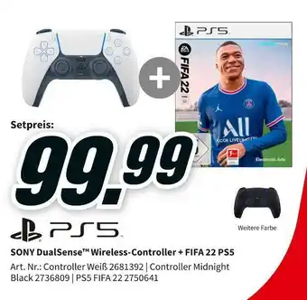 MediaMarkt Sony dualsense wireless-controller + fifa 22 ps5 Angebot