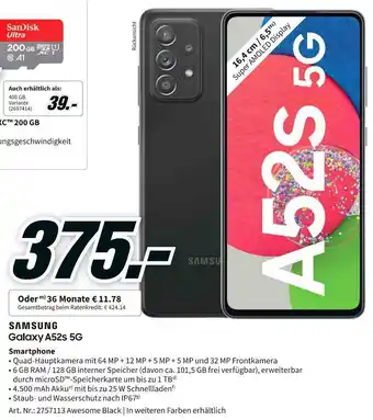 MediaMarkt Samsung galaxy a52s 5g smartphone Angebot