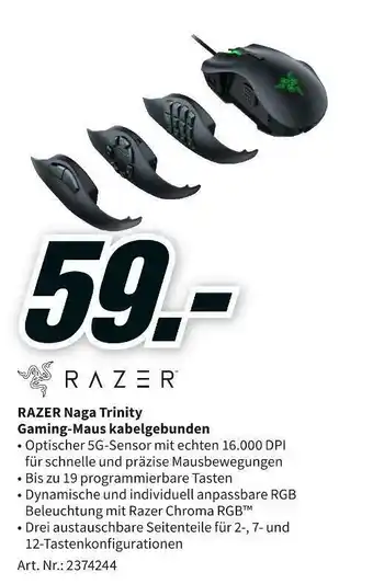 MediaMarkt Razer naga trinity gaming-maus kabelgebunden Angebot