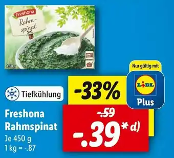 Lidl Freshona rahmspinat Angebot