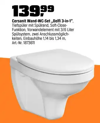 OBI Cersanit wand-wc-set „delfi3-in-1“ Angebot