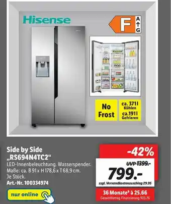 Lidl Hisense Side-by-side Rs694n4tc2 Angebot