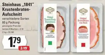 Meyer's Frischemarkt Steinhaus „,1841" Krustenbraten- Aufschnitt 80 g Packung Angebot