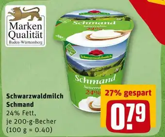 REWE Schwarzwaldmilch schmand Angebot