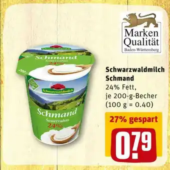 REWE Schwarzwaldmilch schmand Angebot