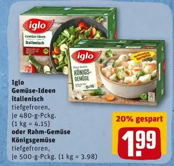 REWE Iglo gemüse-ideen italienisch oder rahm-gemüse königsgemüse Angebot