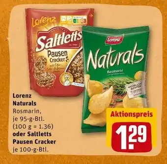 REWE Lorenz oder saltletts naturals oder pausen cracker Angebot