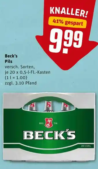 REWE Beck’s pils Angebot