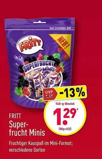 Aldi Nord Fritt Superfrucht Minis 140g Beutel Angebot