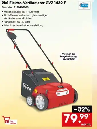 Netto Marken-Discount Güde 2in1 Elektro-Vertikutierer GVZ 1432 F Angebot