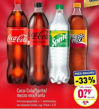 Aldi Nord Coca-cola, Fanta, Sprite, Mezzo Mix 1,25L Angebot