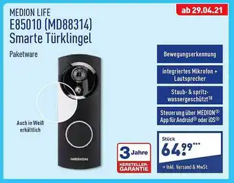 Aldi Nord Medion Life E85010 Smarte Türklingel Angebot