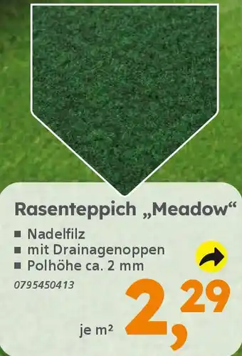 Globus Baumarkt Rasenteppich,,Meadow" Angebot