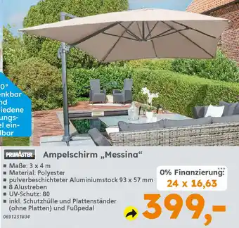 Globus Baumarkt PRIMASTER Ampelschirm „Messina❝ Angebot