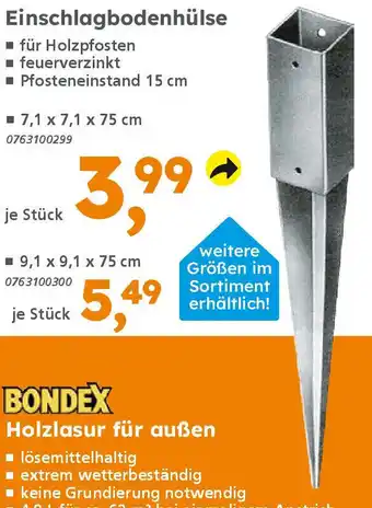 Globus Baumarkt Einschlagbodenhülse Angebot