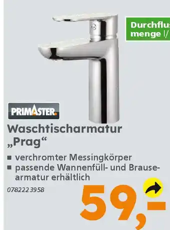 Globus Baumarkt PRIMASTER Waschtischarmatur „Prag" Angebot