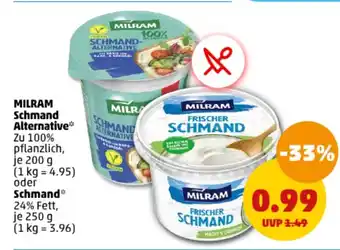 PENNY MILRAM Schmand Alternative 200g oder Schmand* je 250 g Angebot