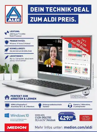 Aldi Nord Medion Akoya E143404 14 Angebot