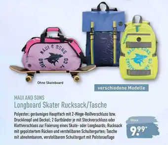 Aldi Nord Maui And Sons Longboard Skater Rucksack Oder Tasche Angebot