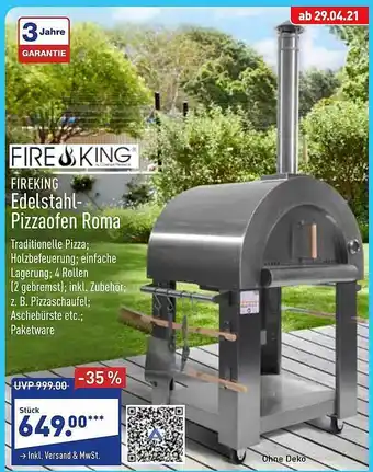 Aldi Nord Fireking Edelstahl-pizzaofen Roma Angebot