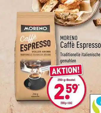 Aldi Nord Moreno Caffè Espresso 250g Beutel Angebot