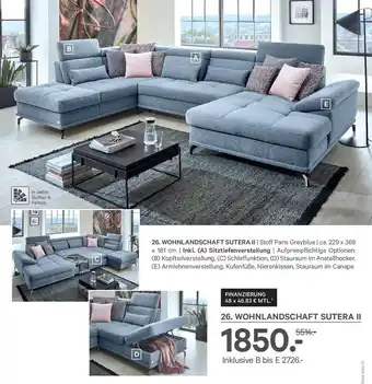 Kabs Polsterwelt WOHNLANDSCHAFT SUTERA II Angebot