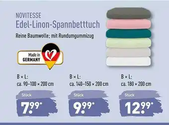 Aldi Nord Novitesse Edel-linon-spannbetttuch Angebot