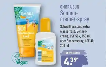 Aldi Nord Ombra Sun Sonnencreme Oder -spray Angebot