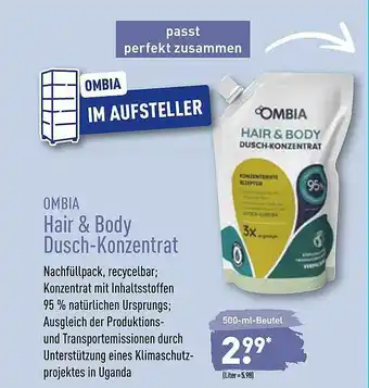 Aldi Nord Ombia Hair & Body Dusch-konzentrat Angebot