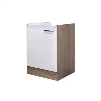 Hagebau Flex-Well Spülenunterschrank Valero, Sonoma Eichefarben / weiß Hochglanz - weiss Angebot