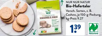 Aldi Süd NUR NUR NATUR Bio-Hafertaler 150 g Packung Angebot