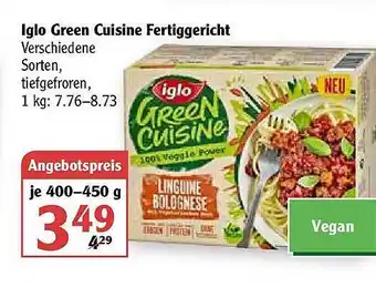 Globus Iglo Green Cuisine Fertiggericht Angebot