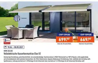 Aldi Nord Home Deluxe Vollelektrische Kassettenmarkise Elos V2 Angebot