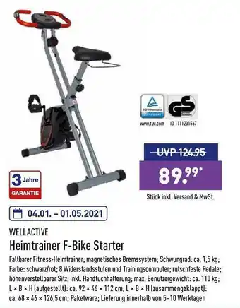 Aldi Nord Wellactive Heimtrainer F-bike Starter Angebot