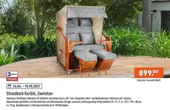 Aldi Nord Strandkorb Karibik, Zweisitzer Angebot