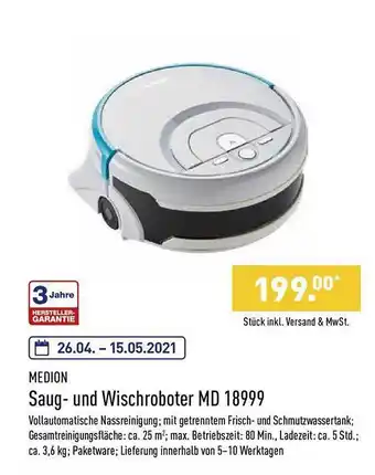 Aldi Nord Medion Saug- Und Wischroboter Md18999 Angebot