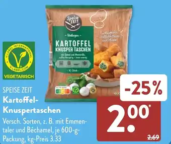 Aldi Süd SPEISE ZEIT Kartoffel Knuspertaschen 600 g Packung Angebot