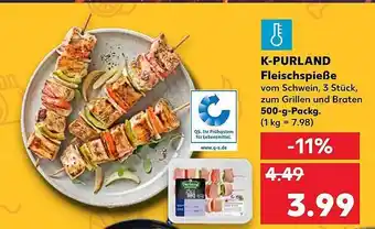 Kaufland K Purland Fleischspieße 500g Angebot