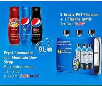 Globus Pepsi Limonaden Oder Mountain Dew Sirup Oder 2 Ersatz-pet-flaschen + 1 Flasche Gratis Angebot