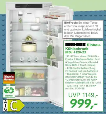 EP LIEBHERR Einbau-Kühlschrank IRBC 4120-22 Angebot