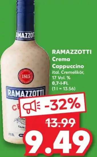 Kaufland RAMAZZOTTI Crema Cappuccino 0,7 L-Fl. Angebot