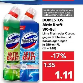 Kaufland Domestos Aktiv Kraft Wc Gel 750ml Angebot